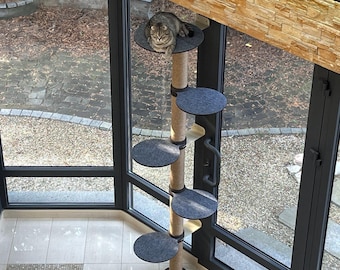 Tall Climber Cat Tree, Modern Flor to Ceiling Cat Tree Tower, Luxury Cat Tree, Modern Cat Furniture, Cat Lowers Gift