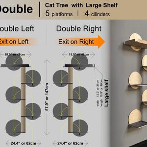 Puede incluir: Un &aacute;rbol para gatos con cinco plataformas y cuatro postes cubiertos de sisal. El &aacute;rbol tiene dos estantes grandes, cada uno de 48 cm de largo y 31 cm de ancho. El &aacute;rbol mide 147 cm de alto y tiene una base de 62 cm. El &aacute;rbol est&aacute; dise&ntilde;ado para que los gatos puedan trepar y jugar.