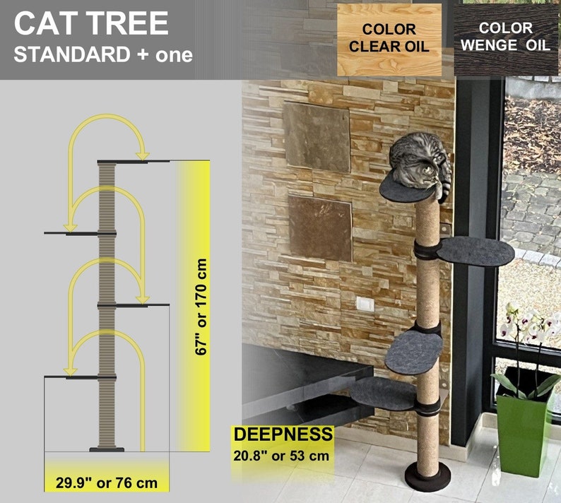 Cat Tree Tower Modern Cat Wooden Furniture Unique Cat Trees - Etsy