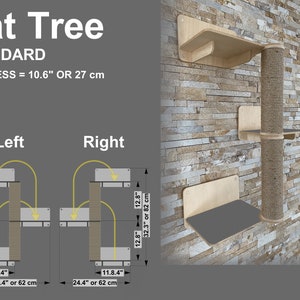 Arbre à chat élégant Mobilier moderne pour chat Arbre à chat pour jouer Perchoirs pour chat Étagères murales pour chat Lit unique pour chat Cadeau pour chat Jouets d'escalade pour chat image 4