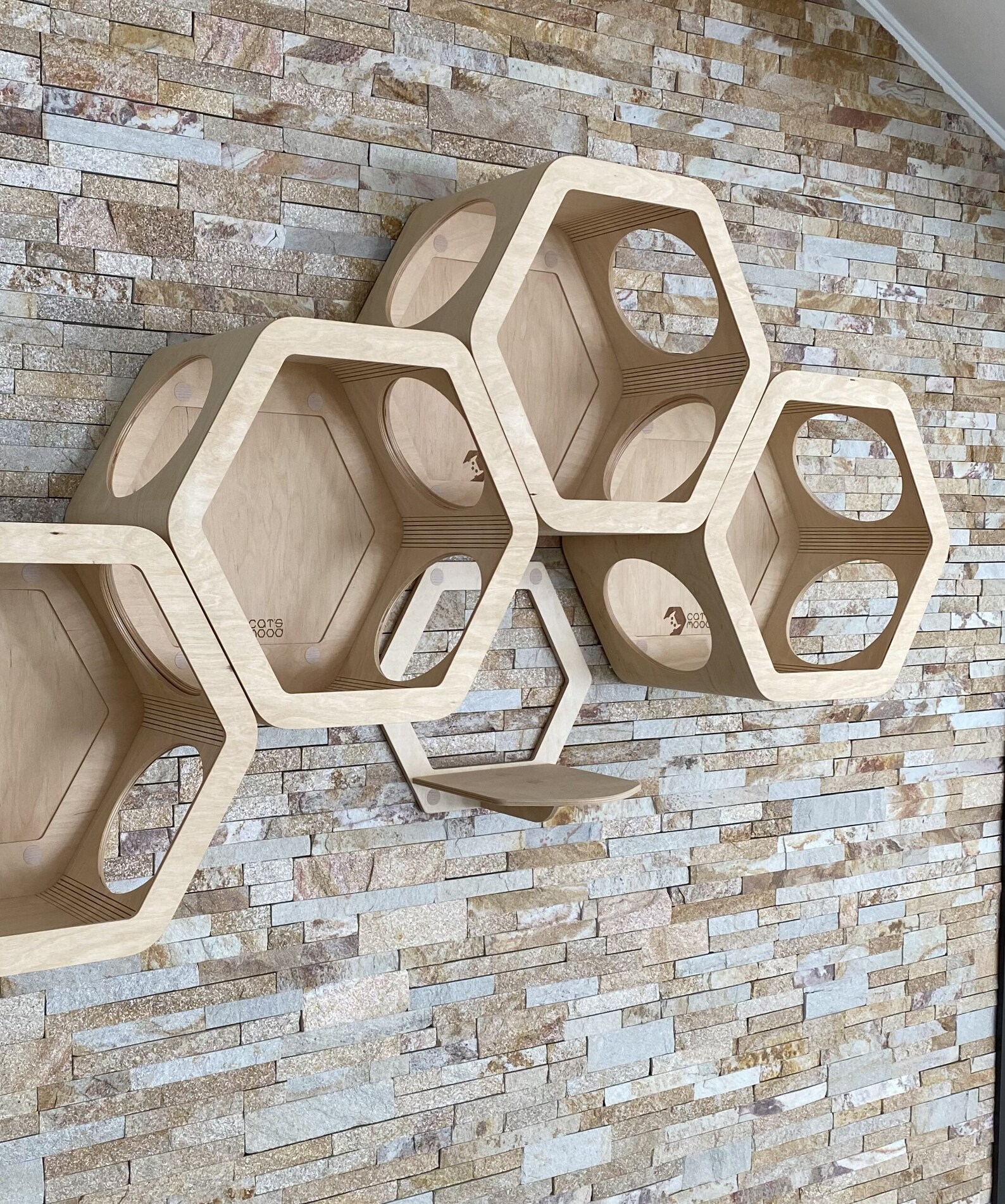 Cat Hexagon Cat Shelf Cat Shelves Cat Wall Shelves Modern Cat Etsy