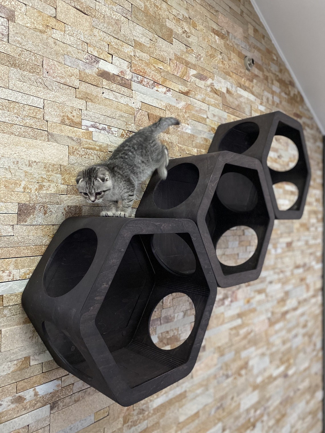 Cat Hexagon Cat Shelf Cat Shelves Cat Wall Shelves Modern Cat Etsy