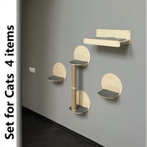Cat Climbing Wall SET, Cat Shelves for Wall, Modern Cat Wall Furniture, Wall Shelves for Cat, Cat Shelves, Cat Wooden Wall Bed, Modern Cat