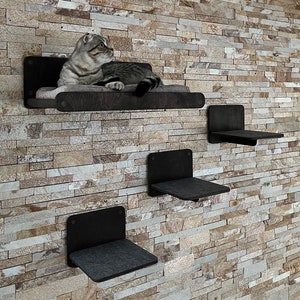 Soft Cat Wall Shelf Cat Bed Minimalistic Pet Furniture Cat Furniture Wall Cat Bed Wall Mounted Cat Bed Steps Cat Gift Modern Wall Cat Shelf