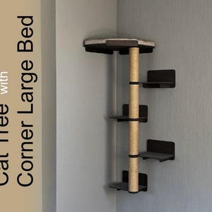 Cat Tree and Bed, Cat Shelves for Wall, Cat Platforms, Cat Wall Shelf, Cat Wall Furniture, Cat Wall Bed, Cat Wall Steps, Cat Climbing Wall