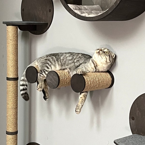 Wall mounted cat steps Cat steps for wall Modern cat wall climber Wall mounted cat scratcher Cat platform Cat scratching post Cat wall perch