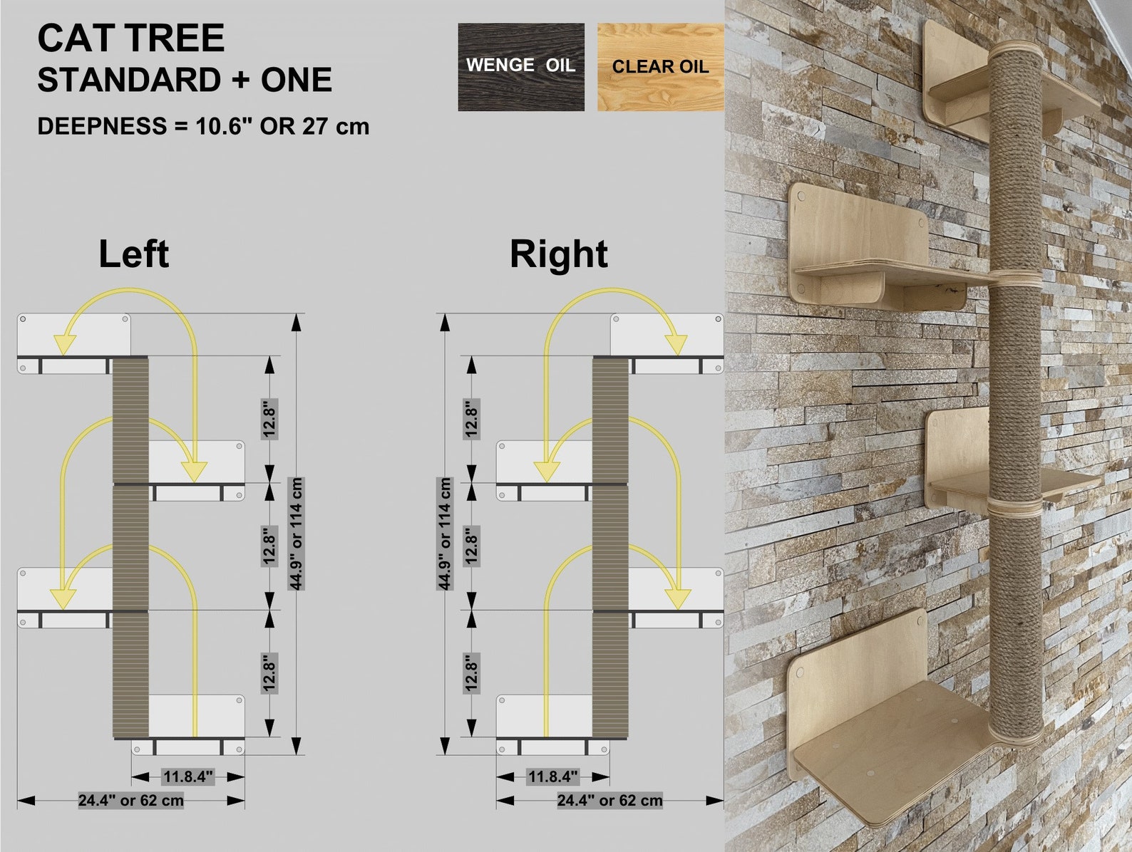 Stylish Cat Tree Tower Modern Cat Furniture Wood Cat Tree Wall - Etsy