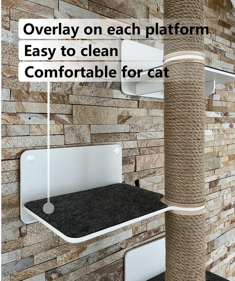 Stylish Cat Tree Modern Cat Furniture Cat Tree for Playing Cat Perches for Wall Cat Wall Shelves Unique Cat Bed Cat Gift Cat Climbing Toys image 3