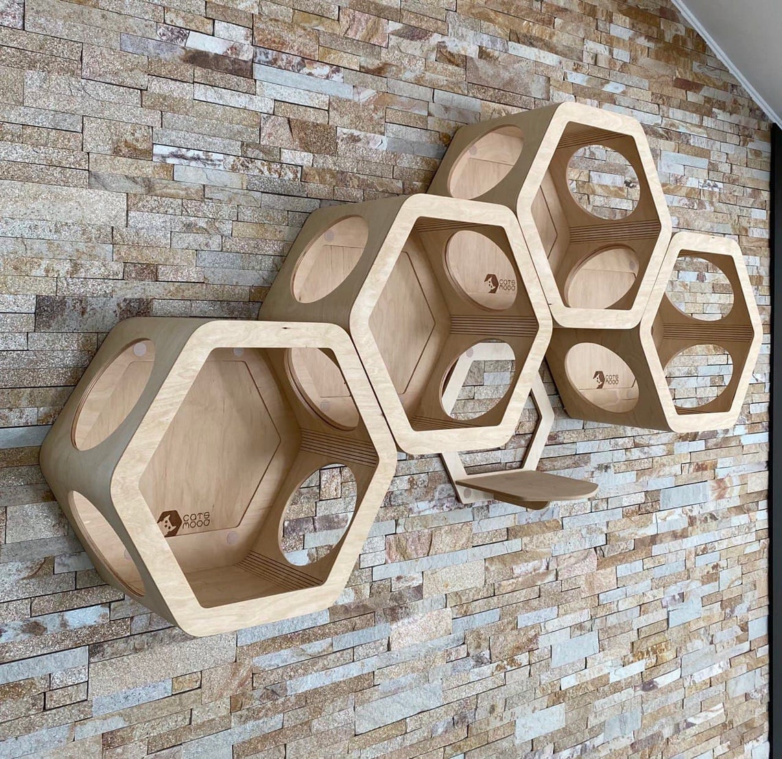 Cat Hexagon Cat Shelf Cat Shelves Cat Wall Shelves Modern Cat Etsy
