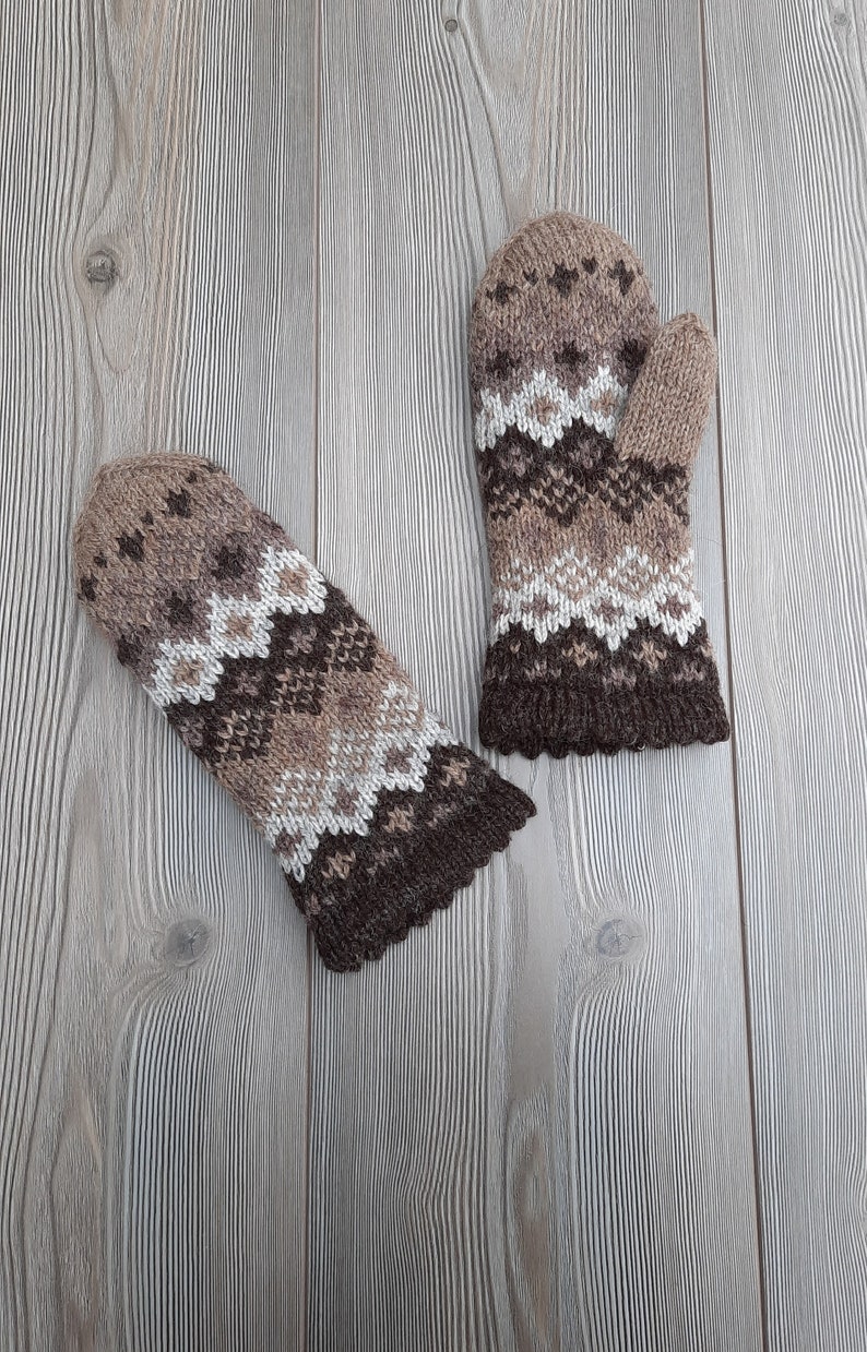Bernie Sanders inspired, Double knitted mittens, Scandinavian pattern, mittens knit image 3