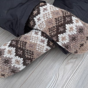 Bernie Sanders inspired, Double knitted mittens, Scandinavian pattern, mittens knit image 1