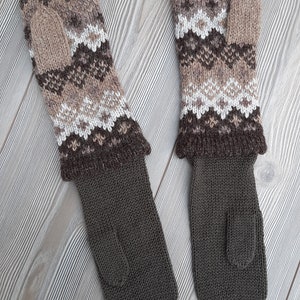 Bernie Sanders inspired, Double knitted mittens, Scandinavian pattern, mittens knit image 2