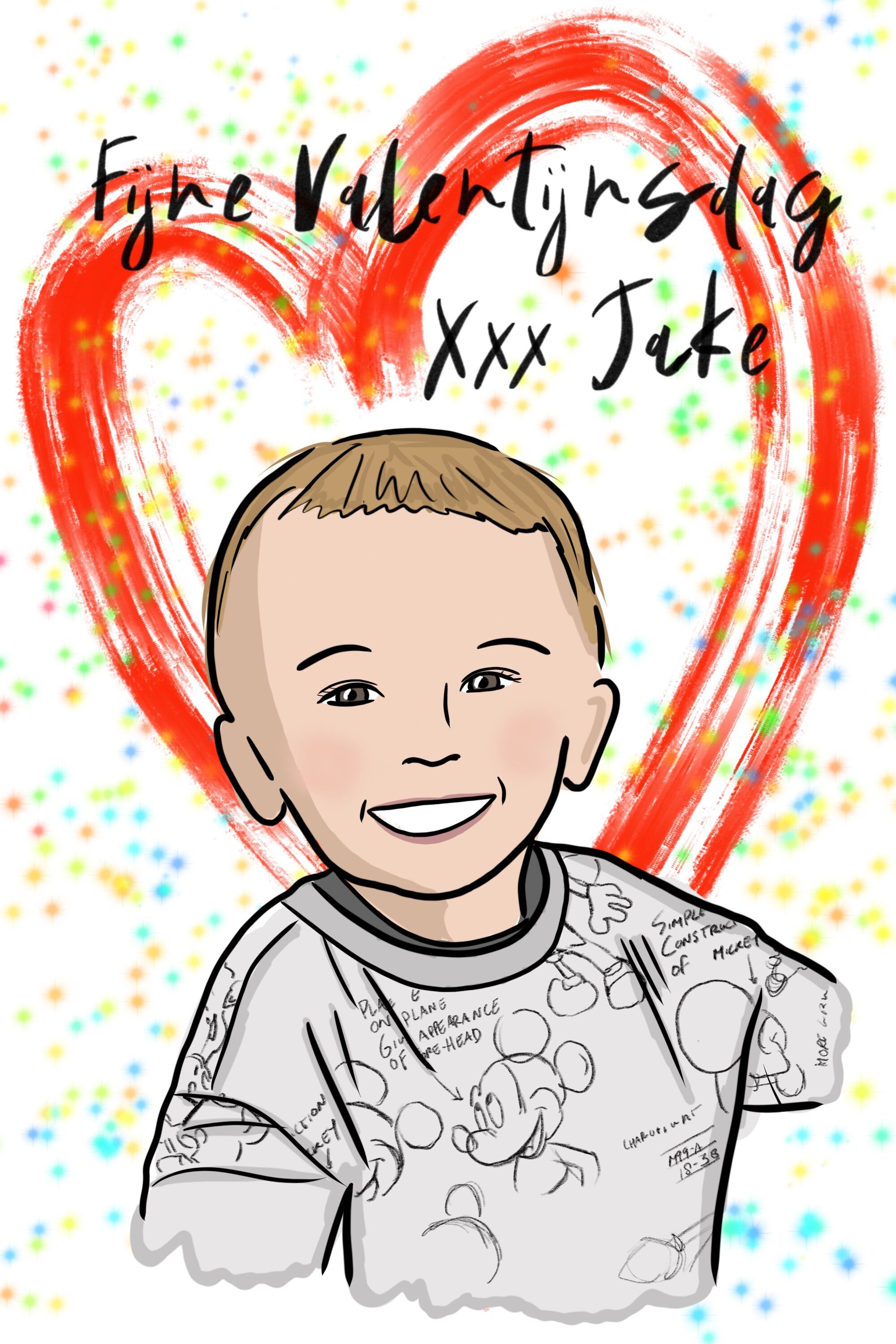 Custom valentines day cards digital portrait etsy