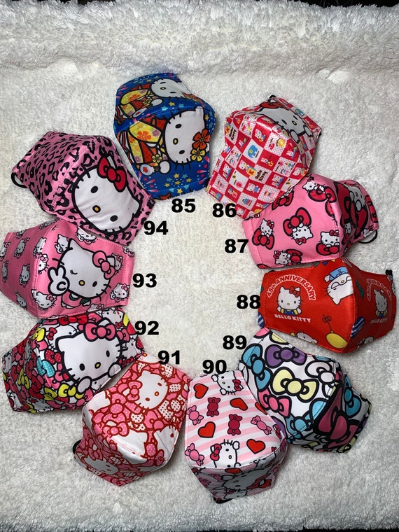 Hello Kitty Print Handmade Reusable 3 Layers Adult Unisex Face | Etsy
