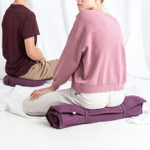 Meditation and yoga set, cushion and mat, buckwheat filling