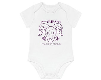 ARIES! the most fearless babies of the zodiac Baby Organic Short Sleeve Bodysuit