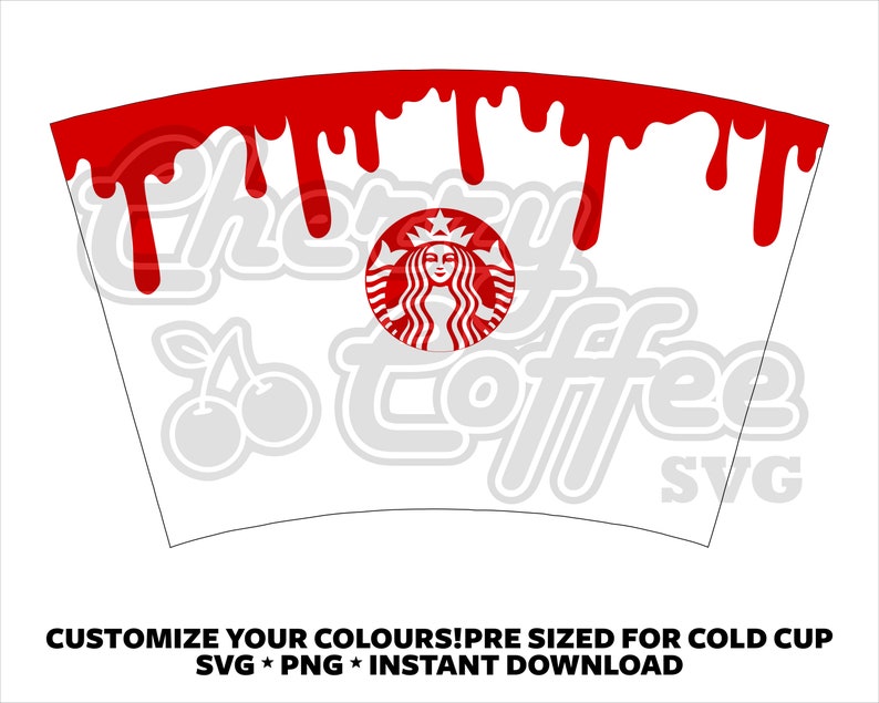 Download Blood Drip Cup SVG Starbucks Wrap SVG Cold Cup Svg | Etsy
