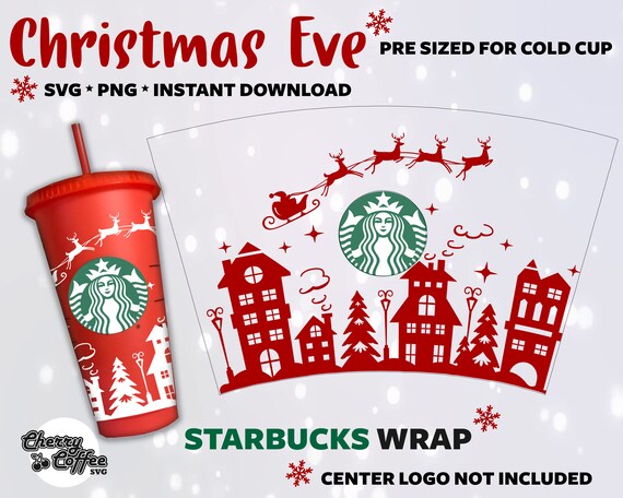 Download Christmas Starbucks Cup Svg Cold Cup Santa Sleigh Etsy PSD Mockup Templates