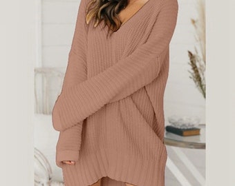 knitted long sweater dress