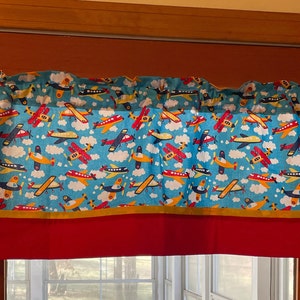 Valance Airplane, Window Topper, Curtain