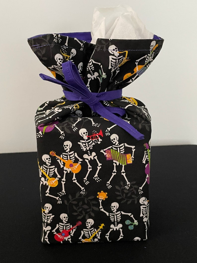 Musical Instruments Tissue Tissue Box Cover, Square, Skeletons, Musical Instruments, Halloween - Etsy