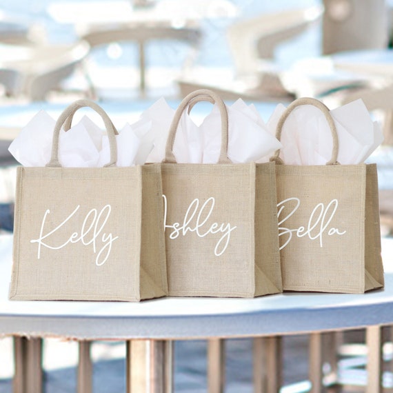 Personalised Bridesmaid Beach Bag Customised Jute Bag Custom - Etsy UK
