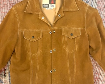ibexスエードジャケット　ヴィンテージ Vtg 60s IBEX Tan Brown Suede Leather Distressed Western Trucker
