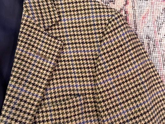 Classic men's houndstooth blazer--olive, blue, bl… - image 2