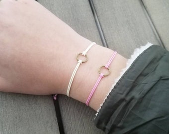 Waterproof String Bracelet Mother/'s Day Gift Little Bronze Circle Charm Bracelet Minimalist Teen Gift Wish Bracelet Christmas Gift