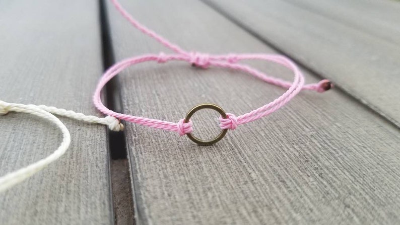 Waterproof String Bracelet Mother/'s Day Gift Little Bronze Circle Charm Bracelet Minimalist Teen Gift Wish Bracelet Christmas Gift