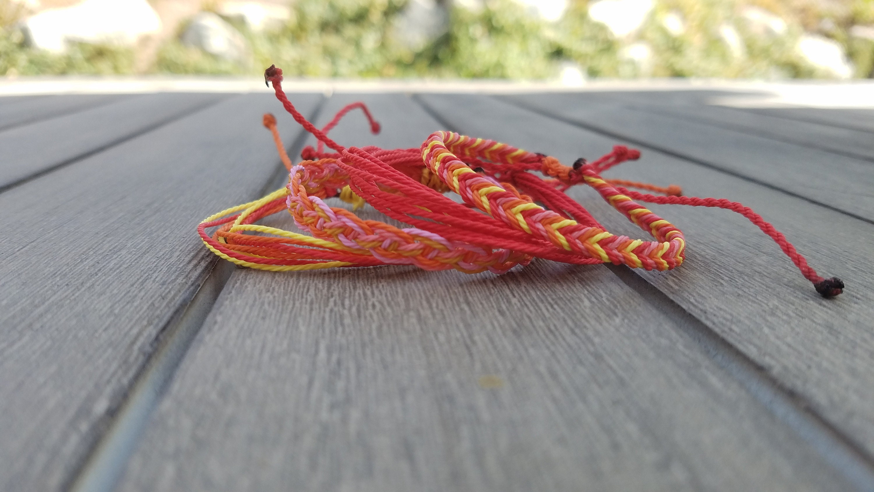 Red Orange Yellow Bracelet Set Waterproof Bracelets Sunset | Etsy