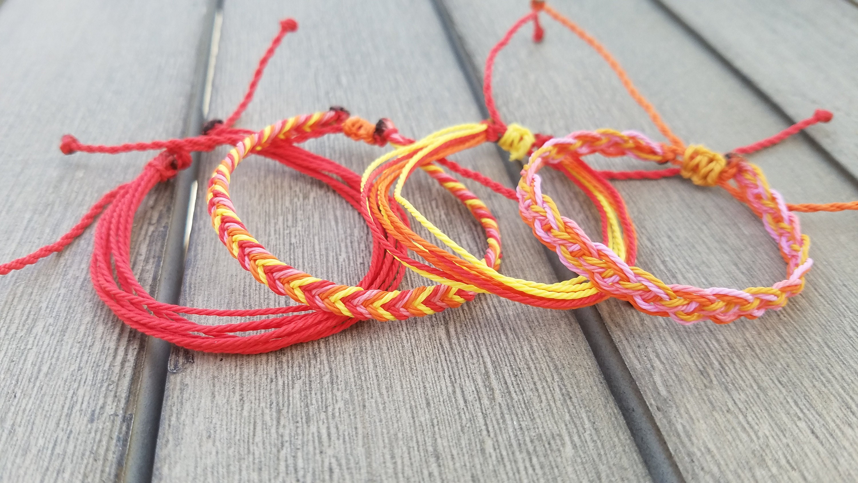 Red Orange Yellow Bracelet Set Waterproof Bracelets Sunset Etsy