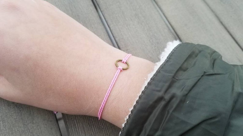 Waterproof String Bracelet Mother/'s Day Gift Little Bronze Circle Charm Bracelet Minimalist Teen Gift Wish Bracelet Christmas Gift