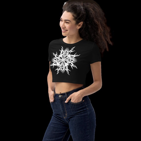 Women S Gothic Crop Top Emo Goth Black Crop Top Goth Etsy Uk