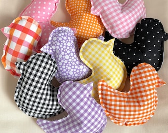 Spring Farmhouse Decor | Easter Decor | Fabric Chicks | Easter Bowl Filler Decor |Tiered Tray Farmhouse Easter Decor | Festive Spring Decor