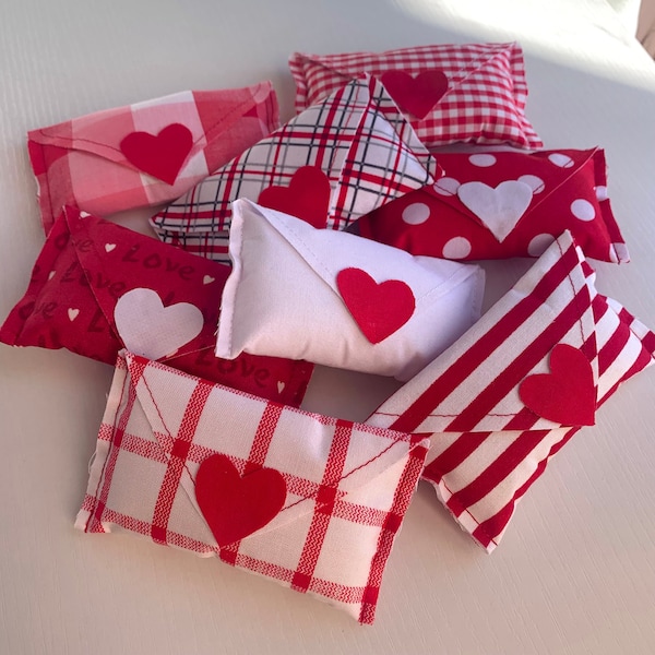 Valentine's Day Decor Small Love Letter Pillows | Fabric Letters | Valentine's Day Heart Pillow | Red Pink Fabric Letter | Tiered Tray Decor