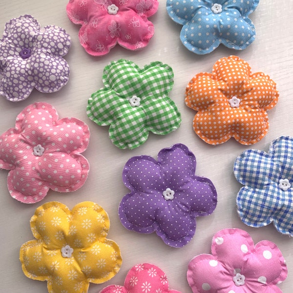 Springtime Tiered Tray Pillows | Stuffed Fabric Flowers | Spring Summer Pillow Decor | Gingham Fabric Flowers | Tiered Tray Decor