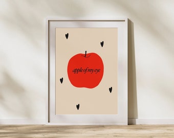 Apple Of My Eye Print - kids nursery living room dining room