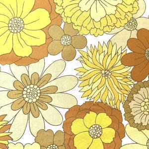 70s Fabric: Excellent Preloved-condition Vintage Fabric by St Michael in Mustard Yellow and Brown image 9