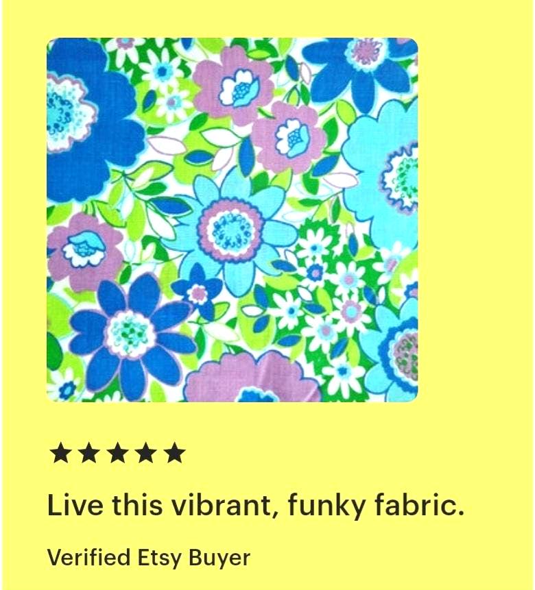 70s Fabric: Unused Vintage Fabric, Flower Power - Etsy
