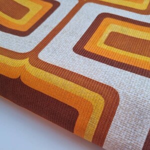 Vintage Fabric | 70s Fabric | Retro | Home Decor | Curtain Fabric| Orange Yellow Brown|Abstract | Geometric | Stunning|  Upholstery