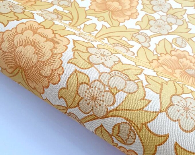 Vintage Wallpaper 70s Wallpaper Midcentury Retro by the Metre Mustard