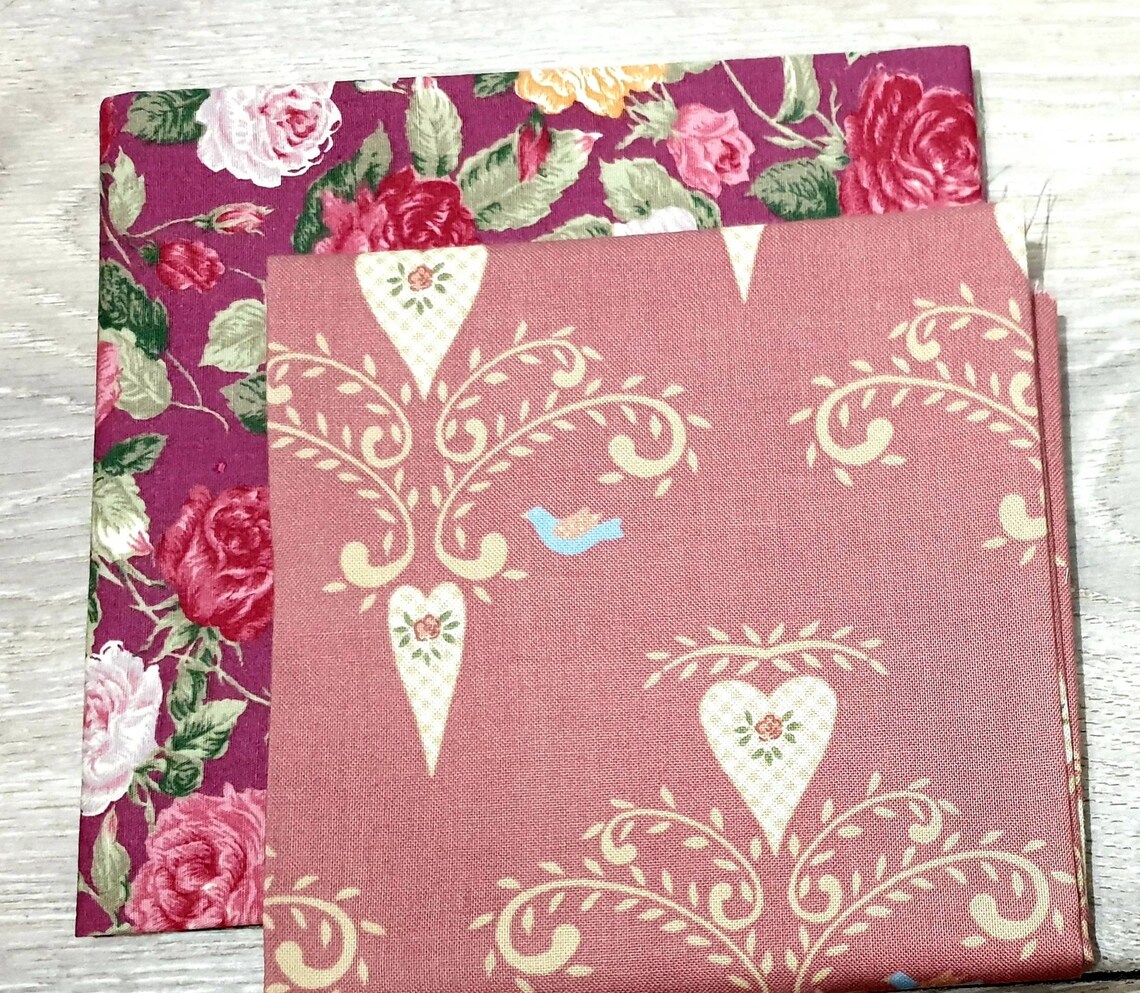 Retro Fabric Cotton Vintage Style Rose and Hubble Etsy