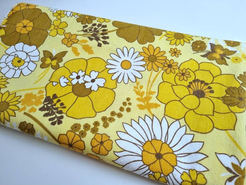 Vintage Fabric 70s Fabric Retro Home Decor Curtain Etsy UK