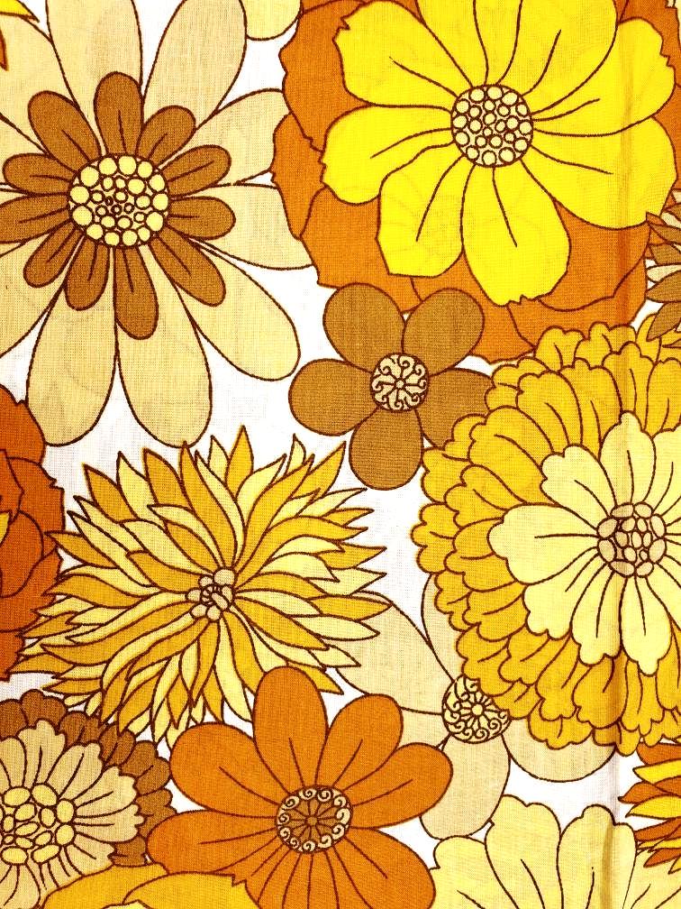 Vintage Fabric, 70s Fabric Unused by St Michael, Retro Vintage Fabric, 70s Fabric Unused by St Michael, Retro