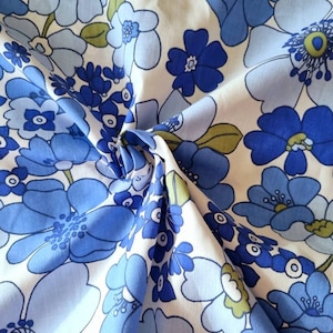 Vintage Fabric | 70s Fabric | As New | Retro |Midcentury| Funky Fabric | Blue Green |Flower Power |Boho | Home Decor