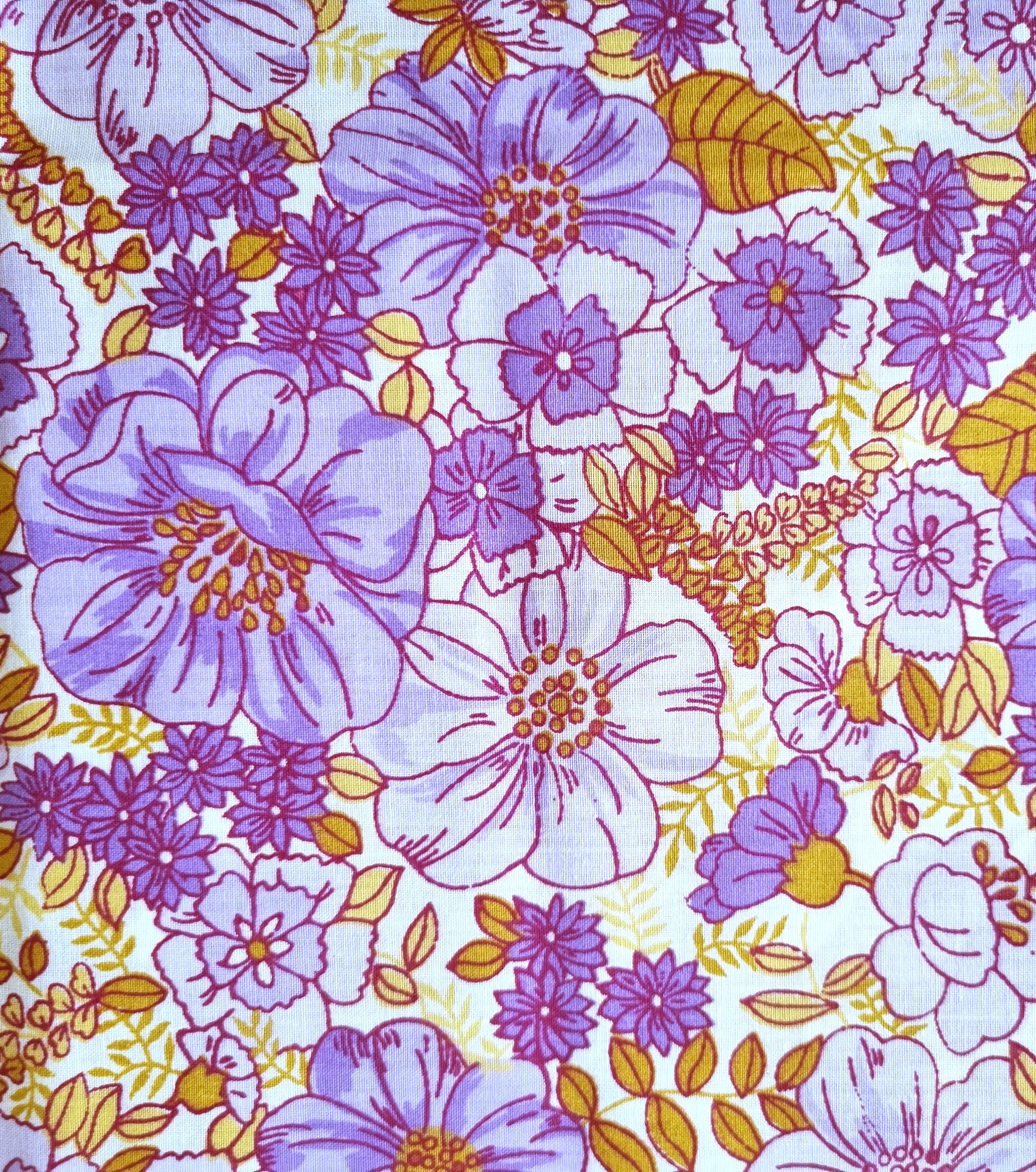 Vintage Fabric, 70s Fabric Unused by St Michael, Retro