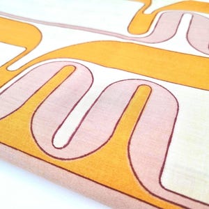 Vintage Fabric, 70s Fabric Unused, Geometric Fabric, Retro Fabric, Midcentury, Mustard Yellow, Retro Home Decor, By the Half Metre