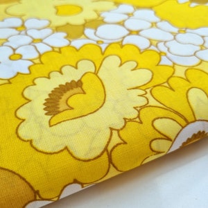 Vintage Fabric 70s Fabric New Unused Midcentury Dorma Retro Flower Power Boho Hippy Chic Kitsch Mustard Yellow Tan image 7