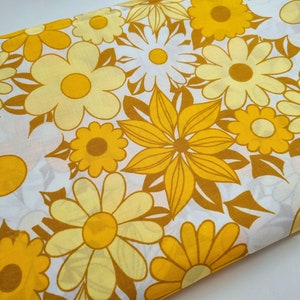 Vintage Fabric | 70s Fabric | New Unused  | Midcentury| Dorma | Retro Fabric | Flower Power | Boho | Hippy Chic | Kitsch | Yellow Orange